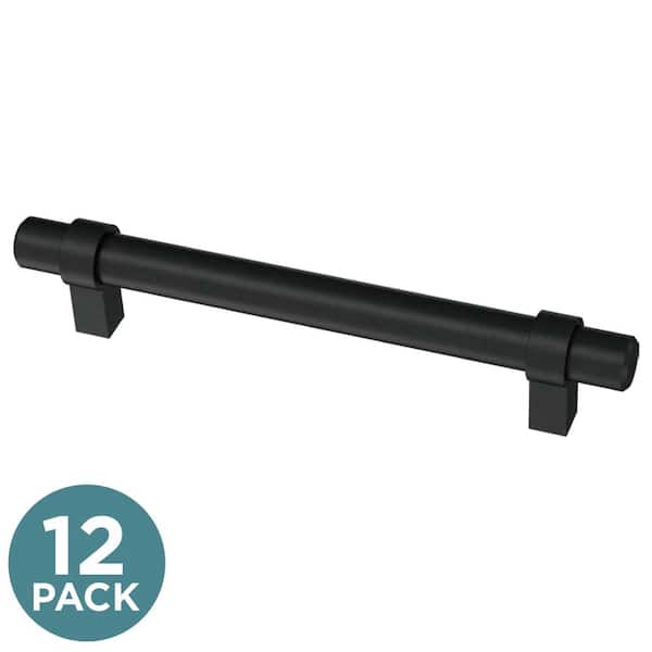 Liberty Essentials 5-1/16 in. (128 mm) Modern Matte Black Cabinet Drawer Pulls (12-Pack)