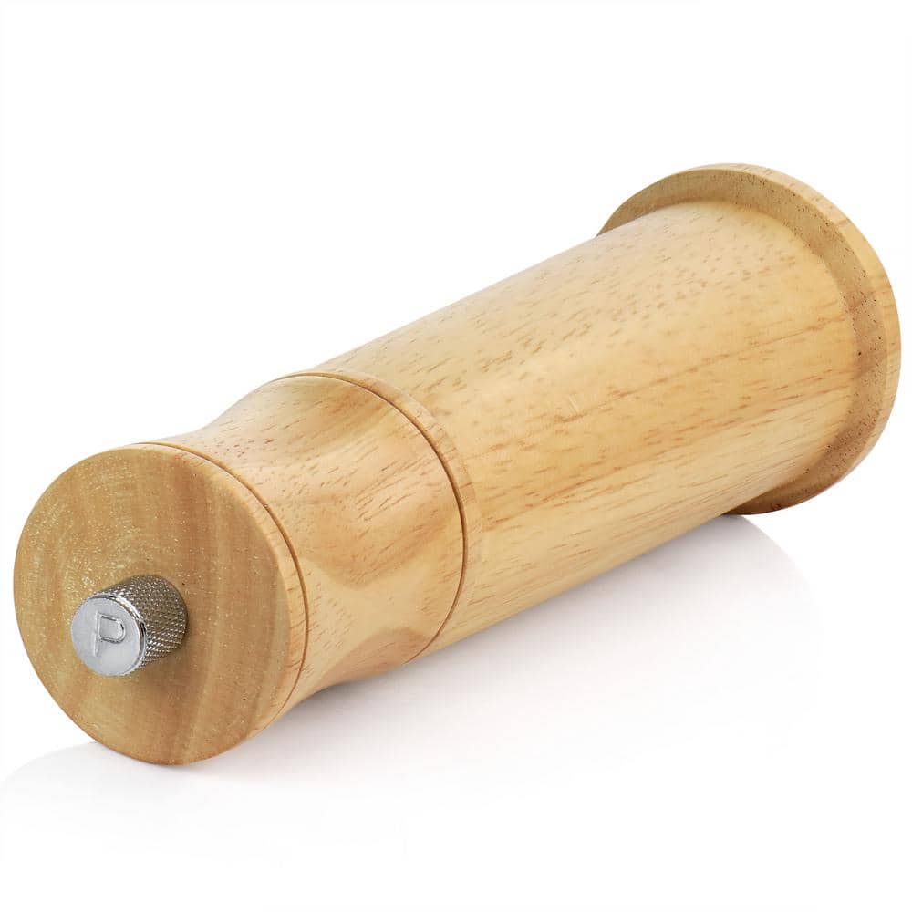 9-Inch Brown Rubberwood Pepper Grinder with Steel Core