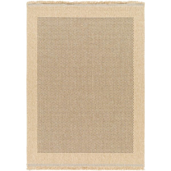 Livabliss Mirage Tan Border 9 ft. x 12 ft. Indoor/Outdoor Area Rug