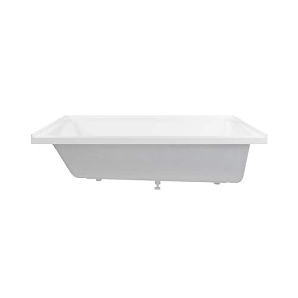 Voltaire 72 in. x 36 in. Soaking Alcove Bathtub with Right Drain in Glossy White with Integrated Armrest