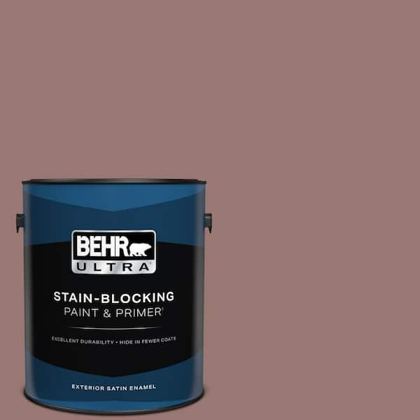 BEHR ULTRA 1 gal. #120F-5 Hickory Stick Satin Enamel Exterior Paint & Primer