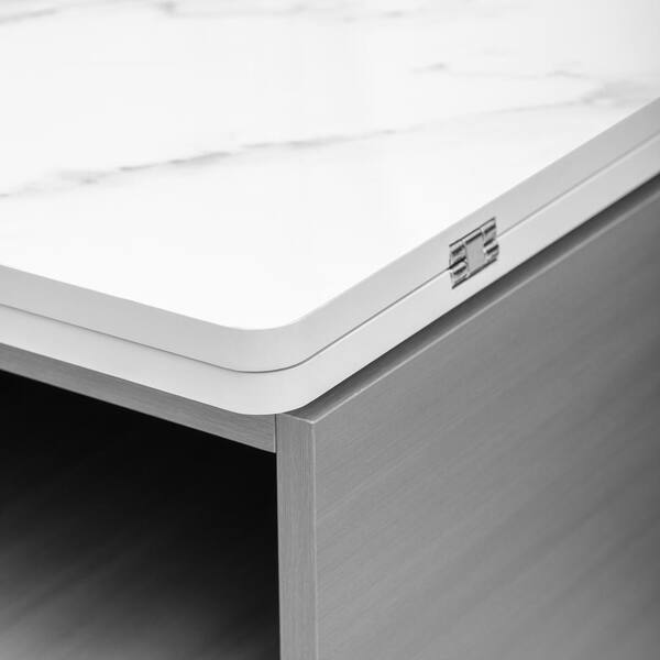 Harper & Bright Designs Modern 47.2 in. White and Gray