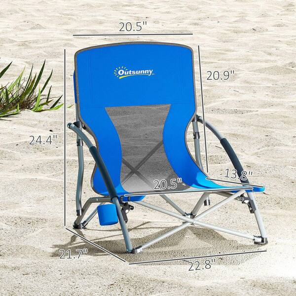 thumbnail image 2 of 2-Pack Beach Chairs With Cooler Bags - Heavy Duty Folding Camping Chairs With Mesh Back & Cup Holders 2 of 8