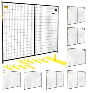 6 ft. x 58 ft. 8-Panel Black Powder-Coated Welded Wire Temporary Fencing