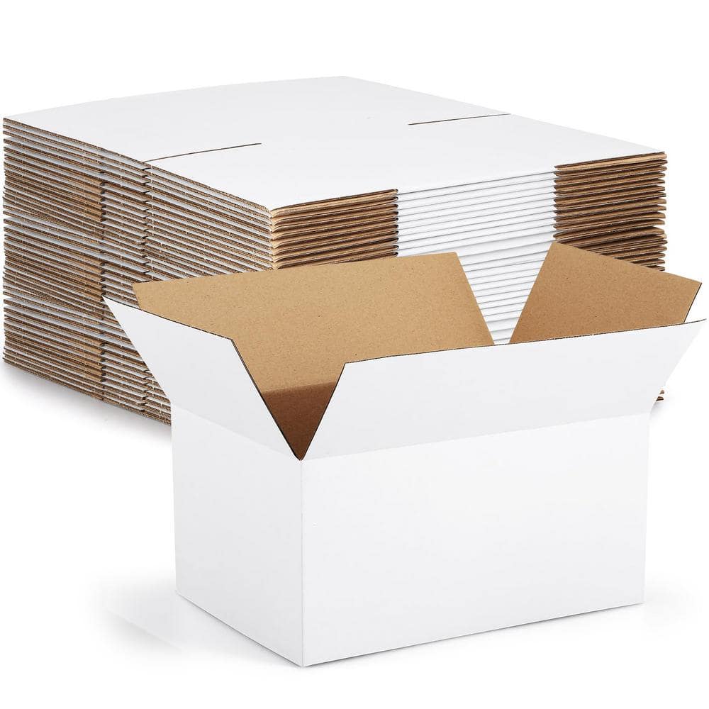 30 Packs 10 x 7 in. x 5 in. White Cardboard Box,200 KPa Christmas Gift Boxe