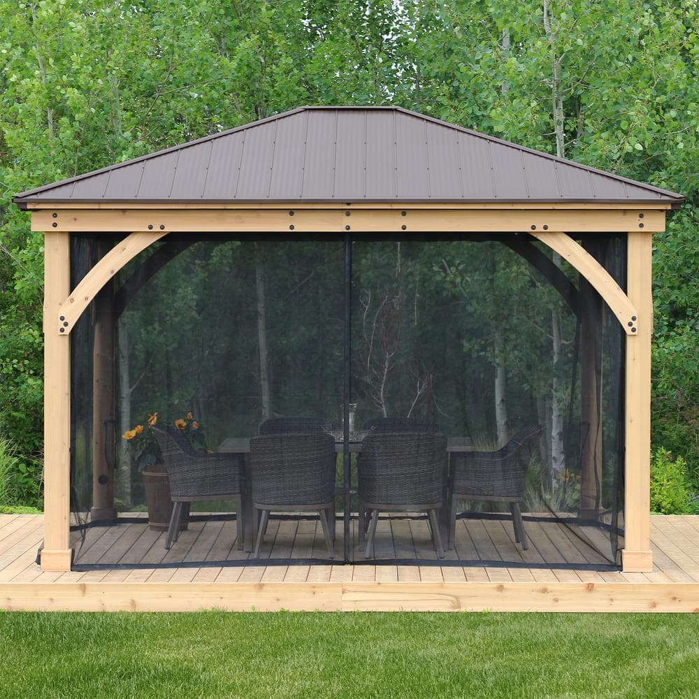 11' x 13' Black Mesh Gazebo Screen Kit