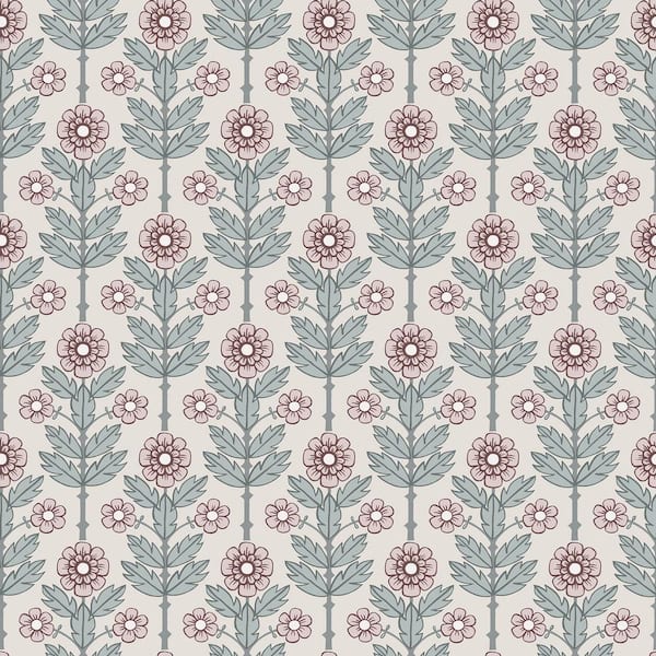 A-Street Prints Aya Eggshell Multi-Colored Floral Wallpaper Sample