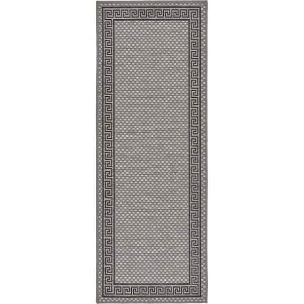 Unique Loom Outdoor Greek Key Area Rug - 2'2 x 3' - Gray