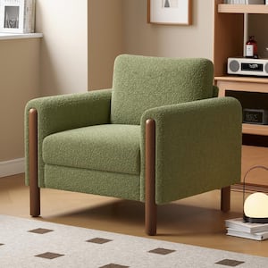 Modern Indoor Green Teddy Frabic Upholstered Club Arm Chair