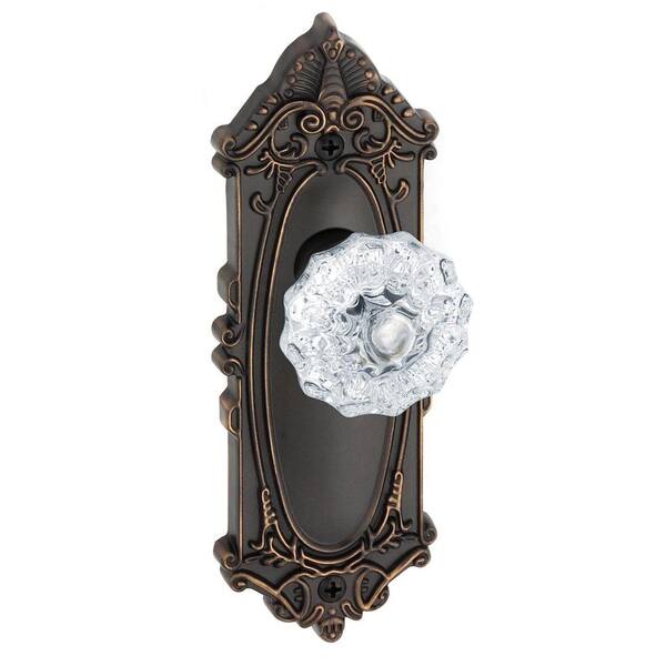 Grandeur Grande Victorian Timeless Bronze Plate with Dummy Fontainebleau Crystal Knob