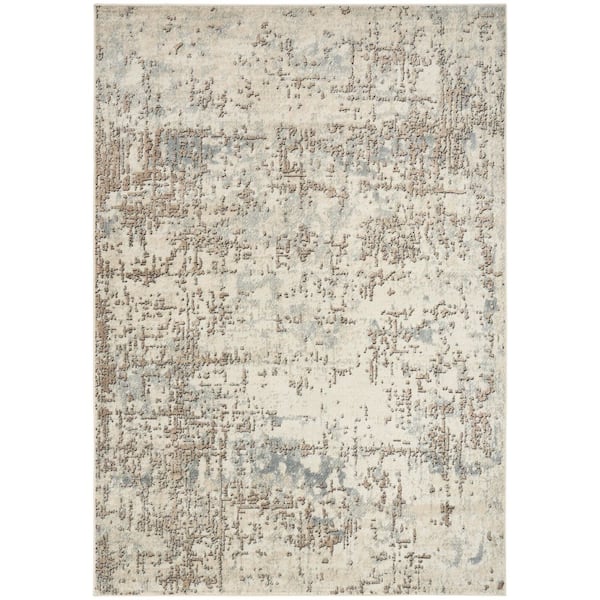 Nourison Concerto Ivory Beige 5 ft. x 7 ft. Abstract Contemporary Area Rug