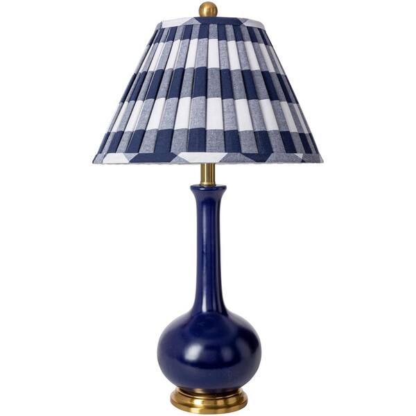 Livabliss Paityn 27 in. Blue Indoor Table Lamp