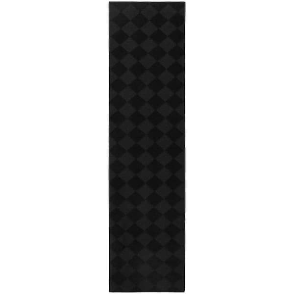 Diamond Black 2 ft. x 12 ft. Runner Rug