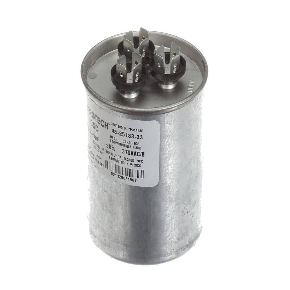 Dual Capacitor, 80/5Uf, 370Vac, 50/60Hz, Round Type 43-25133-33 price history on PriceWatchPro