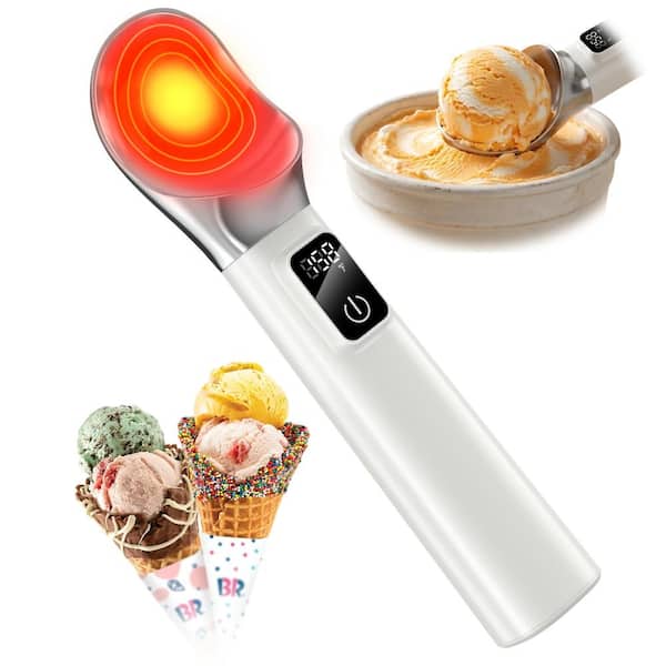 Electric Heated Warming Metal Ice Cream Scooper Rechargeable with LED Display for Hard Ice Cream