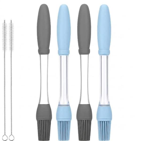 Silicone Heat Resistant Blue Basting Brushes 4pcs for Oil Butter Sauce BBQ Grilling Baking Dishwasher Safe