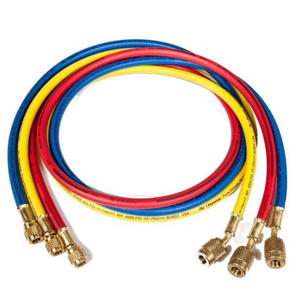 Imperial 5 ft. Long PolarShield Hoses with 1/4 in. FFL Connections and Automatic Shut-Off Valve (Set of 3)