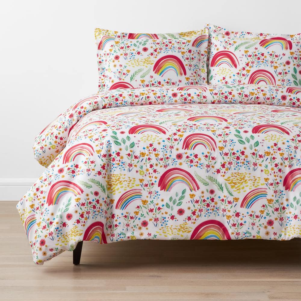 Company Kids Rainbow 2-Piece Multicolored Organic Cotton Percale Twin Duvet Cover Set -  Company Kids by The Company Store, 35043N-T-MULTI