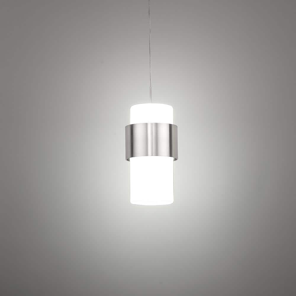 Brushed Nickel Glass LED Mini Pendant Light