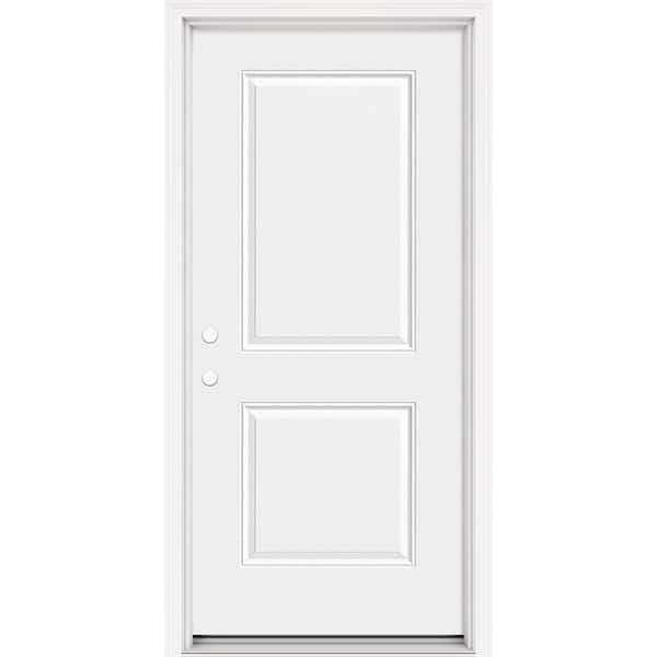 Masonite IMPACT 36 in. x 80 in. Right-Hand/Inswing Primed Steel Prehung ...