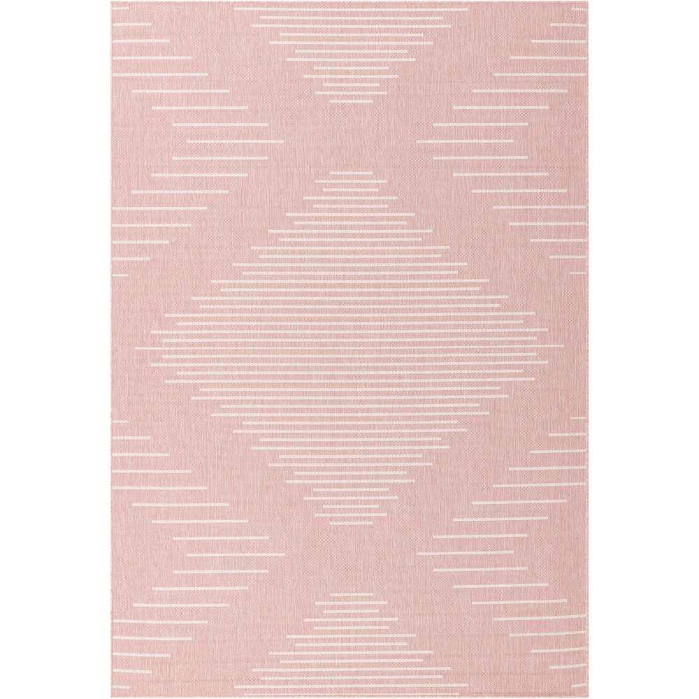 Unique Loom Outdoor Modern Tambor Pink 7 ft. 1 in. x 10 ft. Area Rug ...