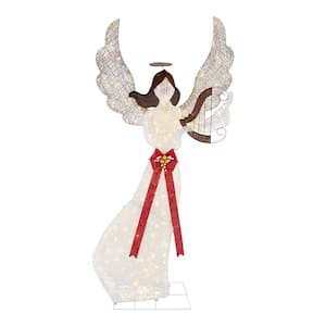 7.5 ft. Polar Wishes LED Angel with Harp Holiday Yard Decoration