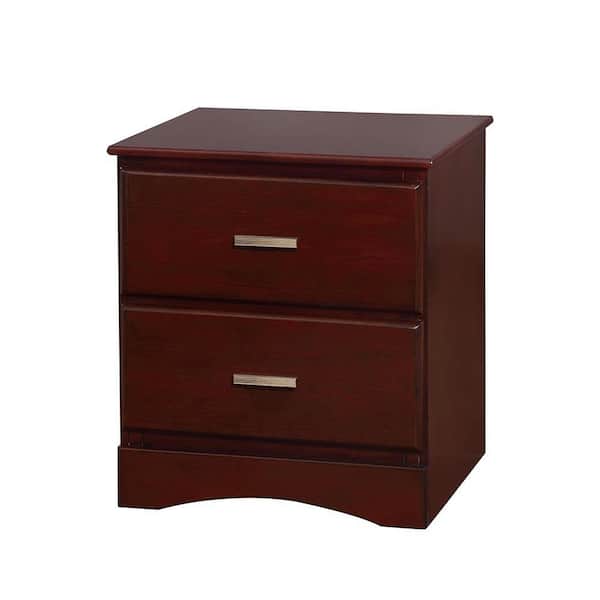 Furniture of America Narelli 2-Drawer Cherry 21 in. H x 19 in. W x 16 in. D Nightstand