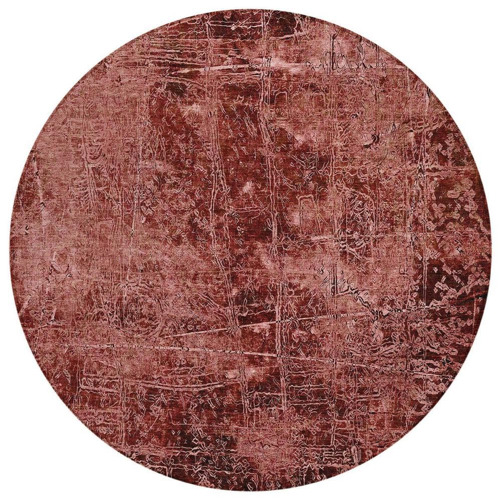 Merlot 8 ft. Round Woven Abstract Round Indoor/Outdoor Area Rug price history on PriceWatchPro