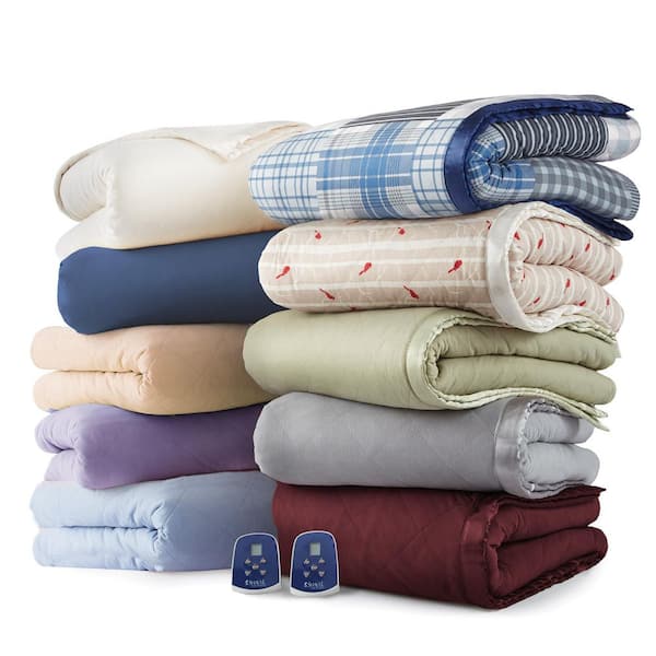 Micro Flannel King/Cal King Greystone Electric Heated Comforter