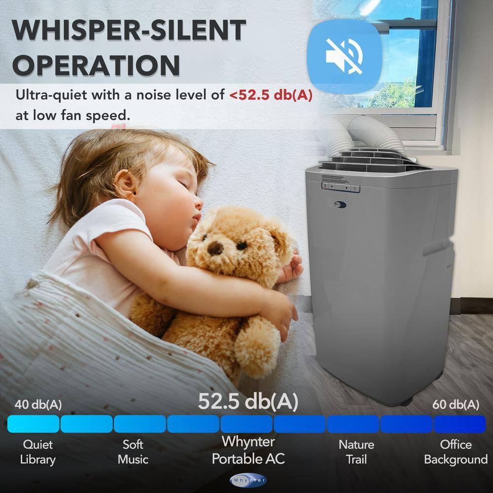 Whynter 13000 BTU Gray Portable Air Conditioner with Heater and Remote