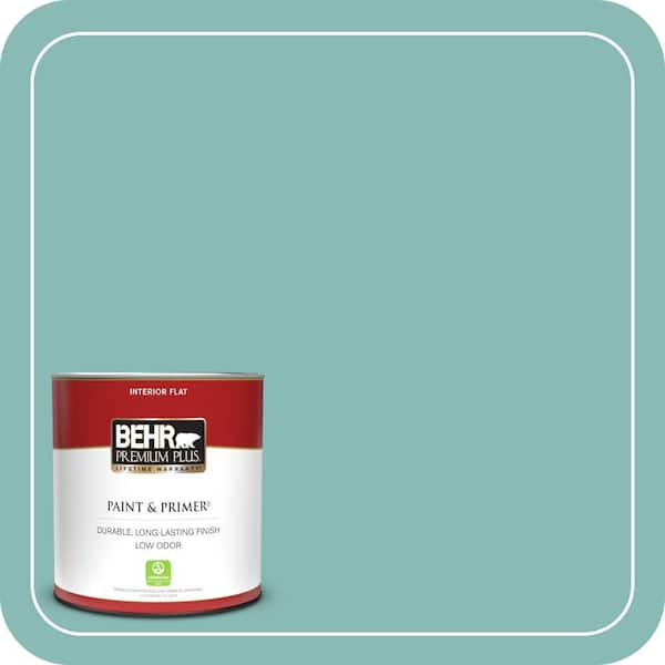 BEHR PREMIUM PLUS 1 qt. #T14-1 Ocean Liner Flat Low Odor Interior Paint & Primer