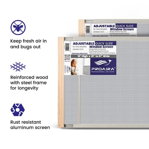 37 in. x 10 in. Adjustable Frame Quick Slide Window Screen (Pack of 12)