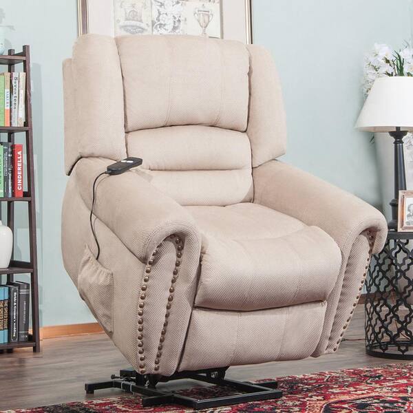 beige suede recliner