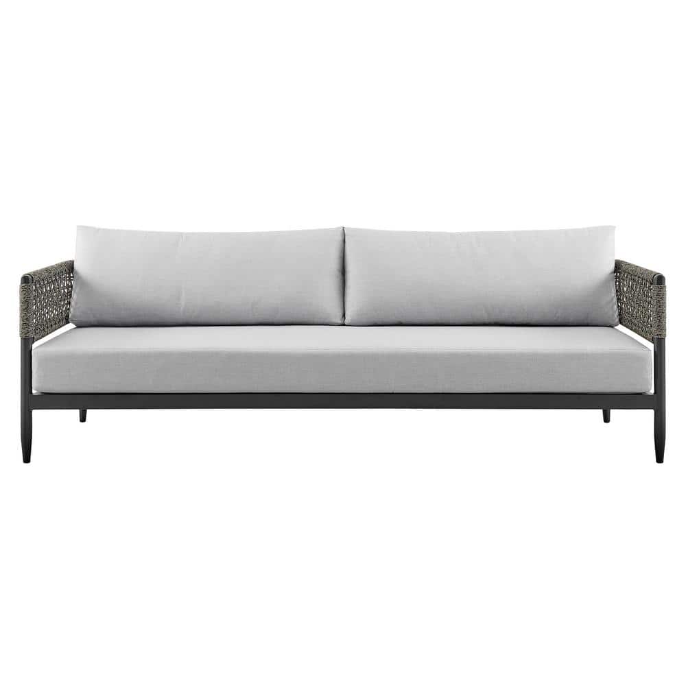 Felicia 4-Piece Black Aluminum and Rope Outdoor Seating Set