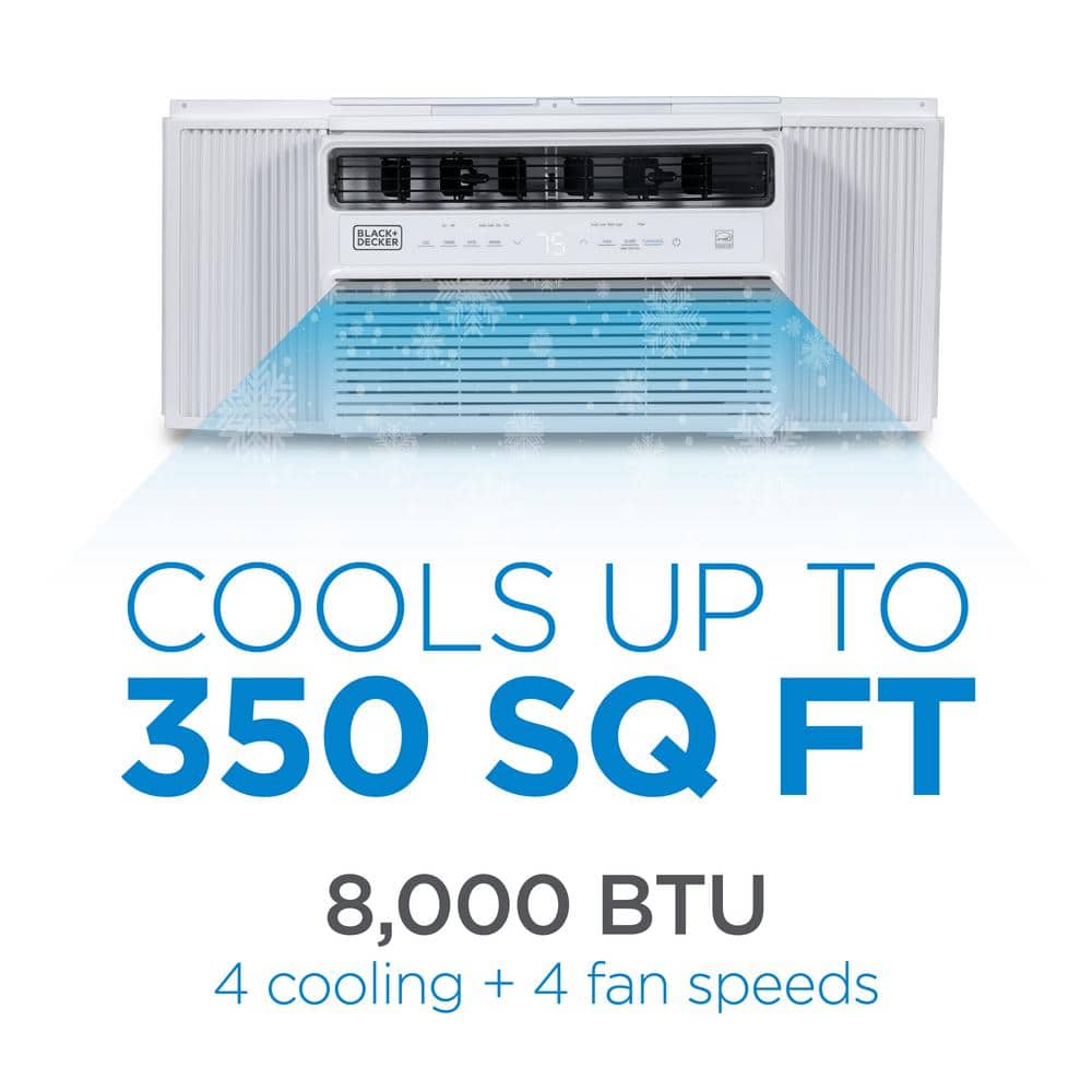 BLACK+DECKER 8,000 BTU White Inverter Window Air Conditioner with Remote