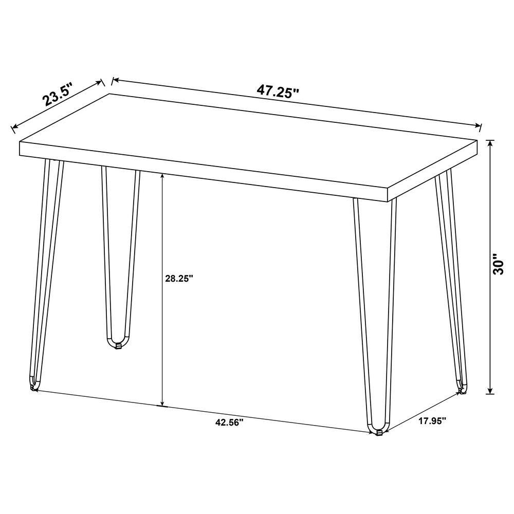 Salvaged Cabin Brown Wood Home Office Desk with Metal Hairpin Legs