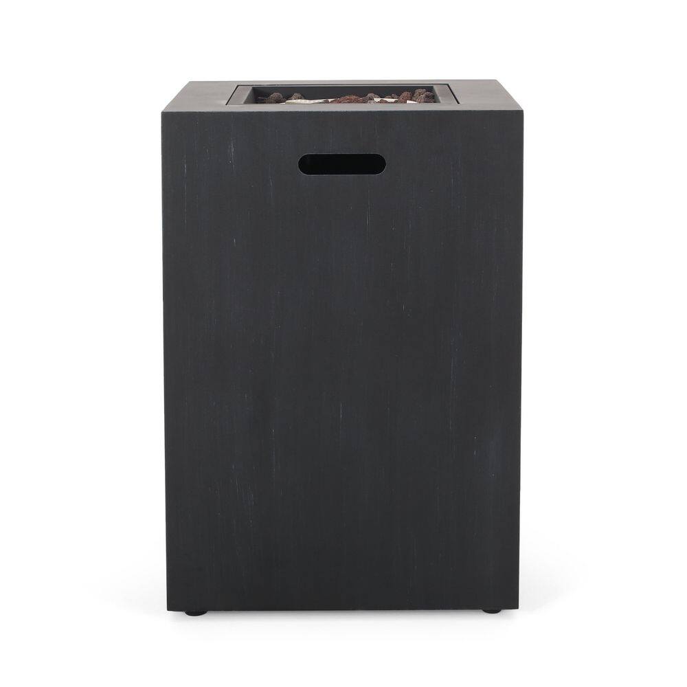 Sleek Black Metal 30,000 BTU Propane Fire Pit Table