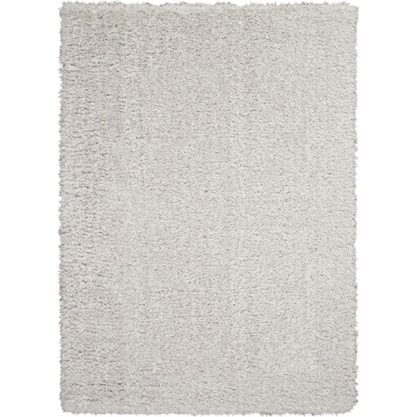 Ultra Plush Shag Light Grey 5 ft. x 8 ft. Abstract Plush Contemporary Area Rug