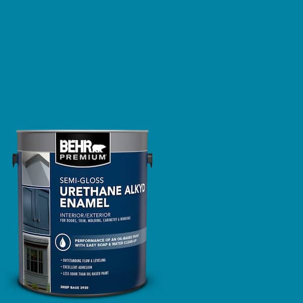 BEHR PREMIUM 1 gal. #AE-45 Turbulent Sea Urethane Alkyd Semi-Gloss Enamel Interior/Exterior Paint