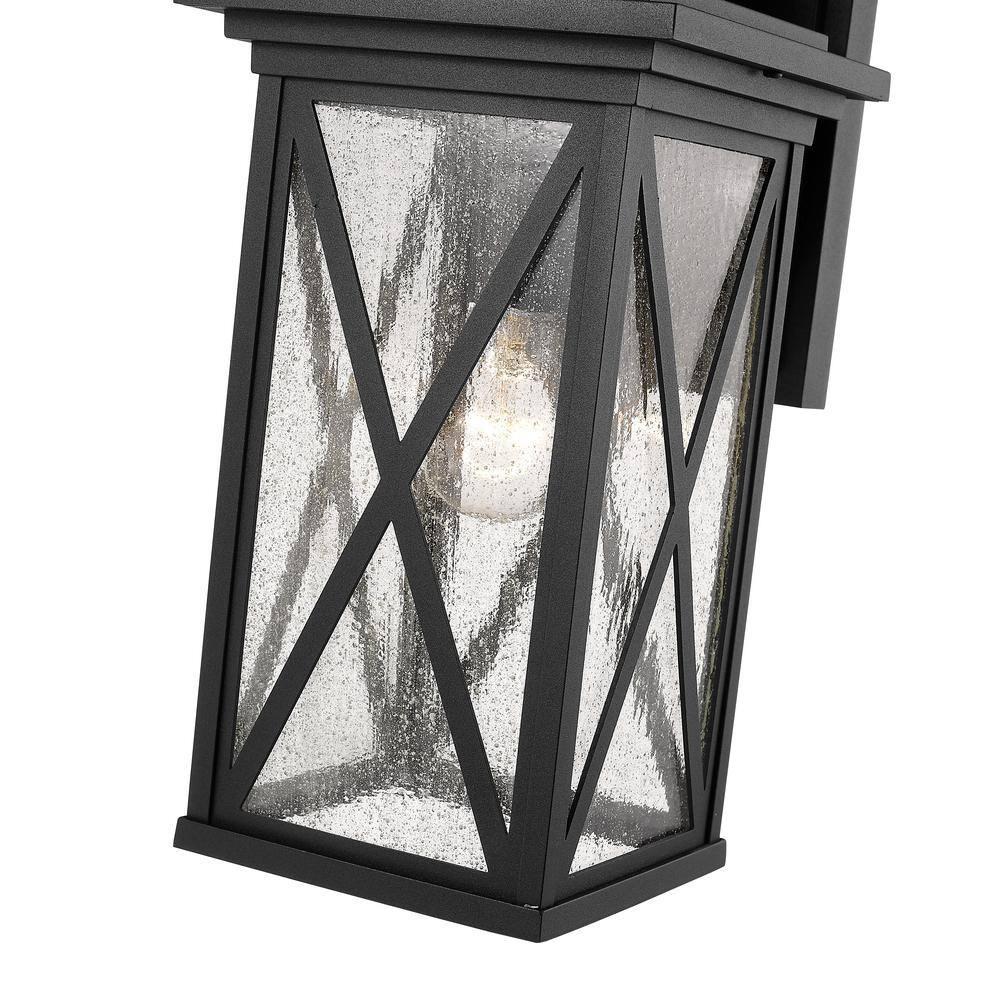 Brookside Black Aluminum Outdoor Wall Sconce with Clear Glass