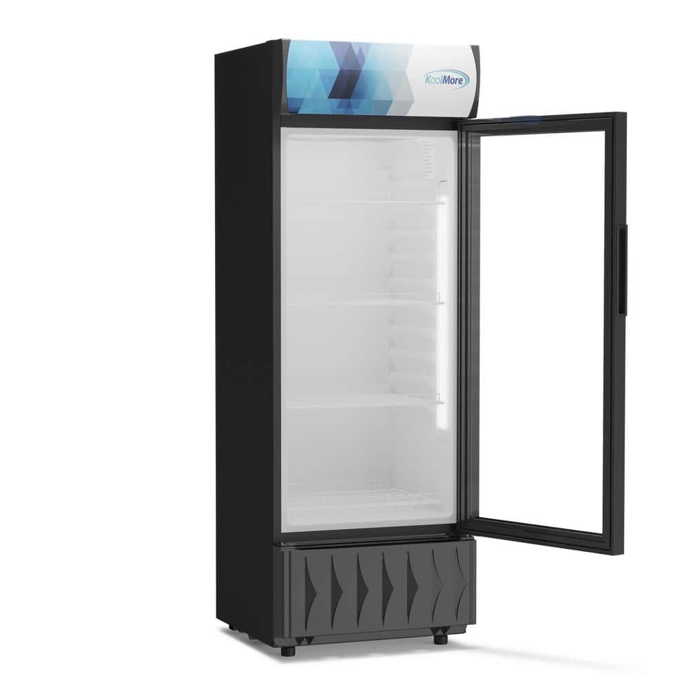 22-Inch Black Single Door Commercial Display Refrigerator