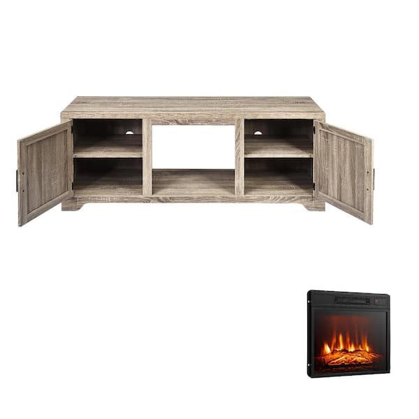 Gymax 1400-Watt Electric Fireplace TV Stand Storage Cabinet Console and Heater for 65 in. TV