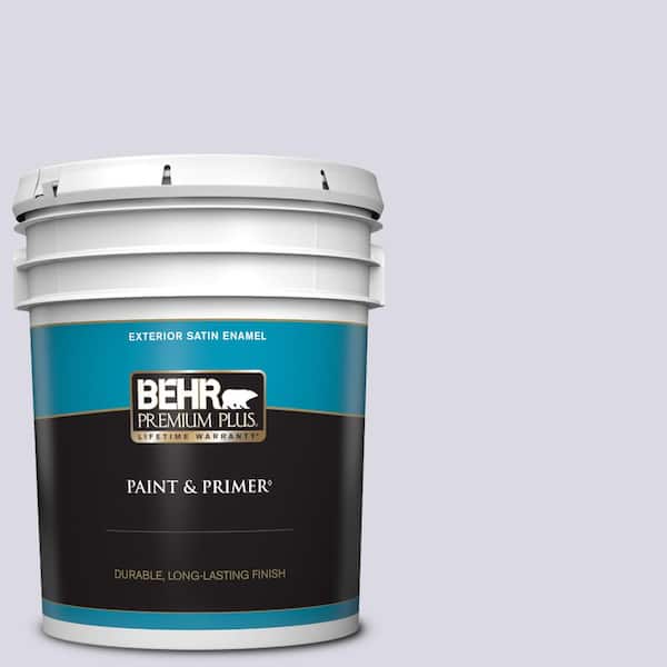 BEHR PREMIUM PLUS 5 gal. #S570-1 Misty Lavender Satin Enamel Exterior Paint & Primer