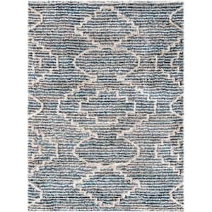 Serenity Blue 7 ft. x 9 ft. Traditional Area Rug