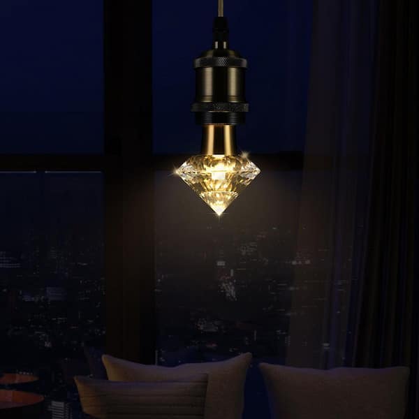 5-Watt Equivalent Spear Diamond Shaped E26/27 Crystal LED Light Bulb in Warm White (1-Pack)