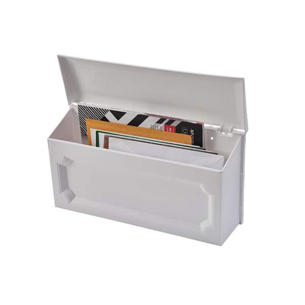 Gibraltar Mailboxes Windsor Small Plastic Wall Mount Mailbox White Wmh00w04 The Home Depot - Wall Mount Mail Boxes
