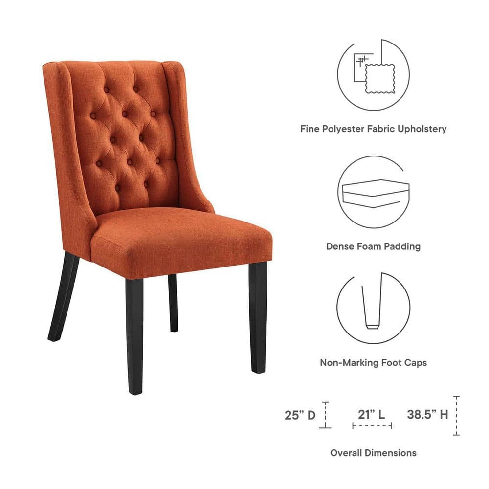 High-Back Upholstered Parsons Side Chair in Sleek Orange