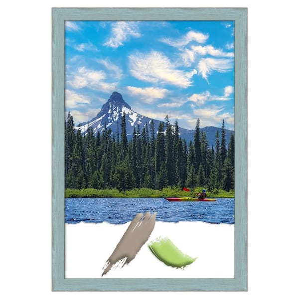 Amanti Art Sky Blue Rustic Wood Picture Frame Opening Size 20 x 30 in.