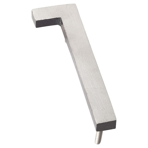 12 in. Satin Nickel/Black 2-Tone Aluminum Floating or Flat Modern House Number 1