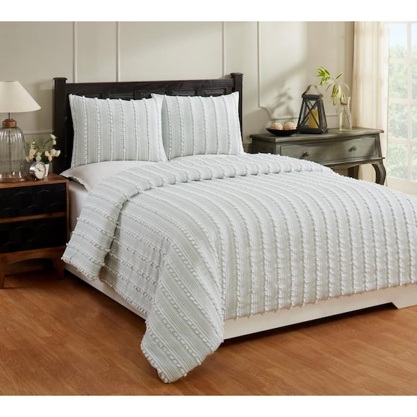 Unbranded Angelique Comforter 3-Piece Teal King 100% Tufted Unique Luxurious Soft Plush Chenille Comforter Set